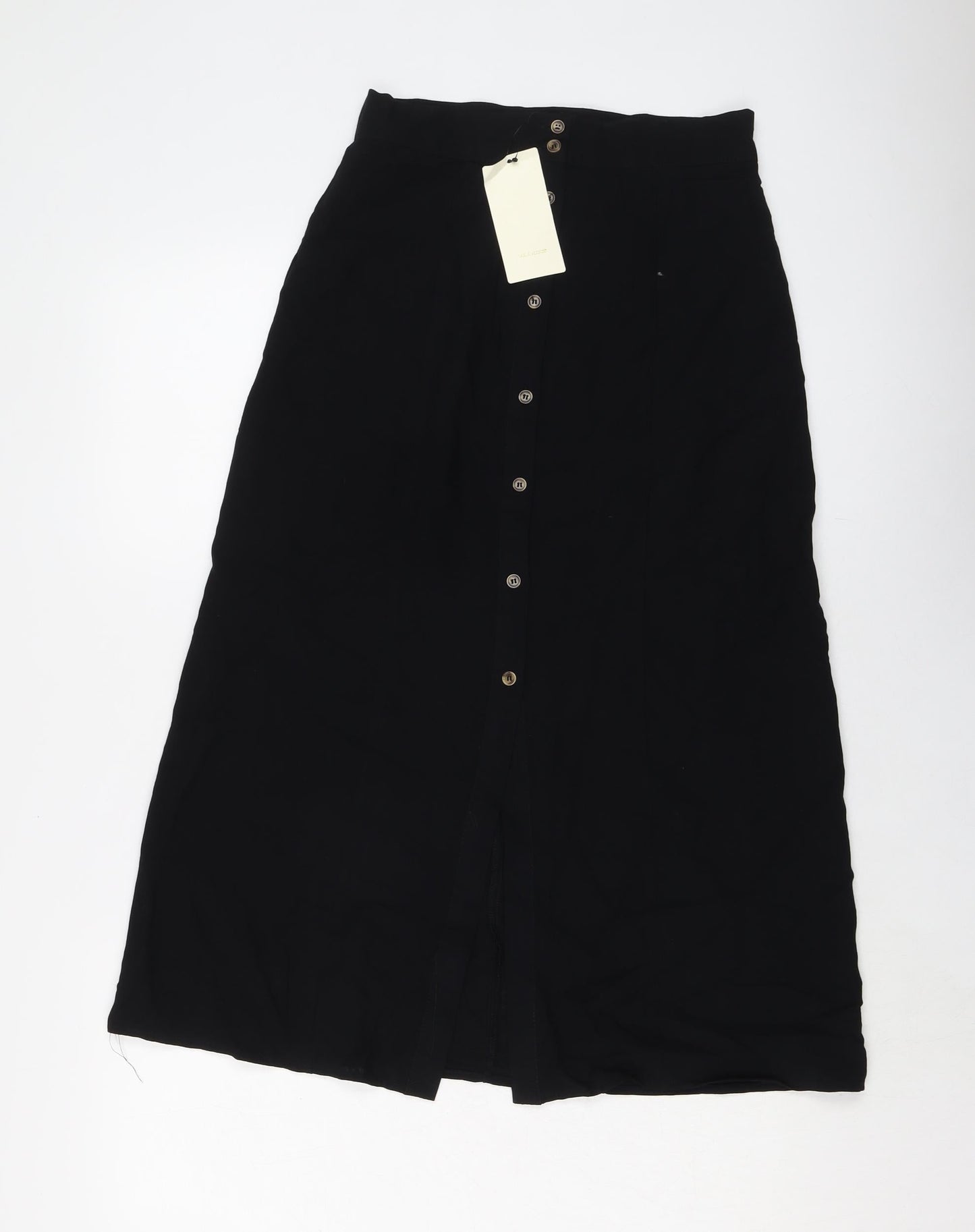 Vera & Lucy Womens Black Viscose A-Line Skirt Size S Button