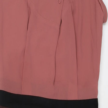 Next Womens Pink Polyester Sheath Size 12 Round Neck Zip