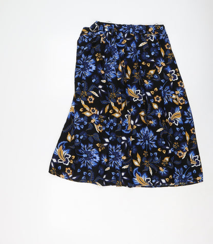 Marks & Spencer Womens Beige Floral Polyester Wrap Skirt Size 6 Tie