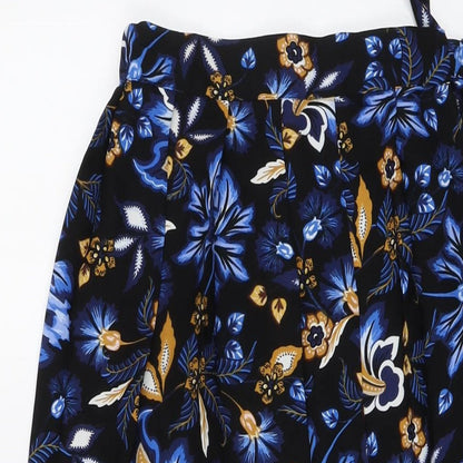 Marks & Spencer Womens Beige Floral Polyester Wrap Skirt Size 6 Tie