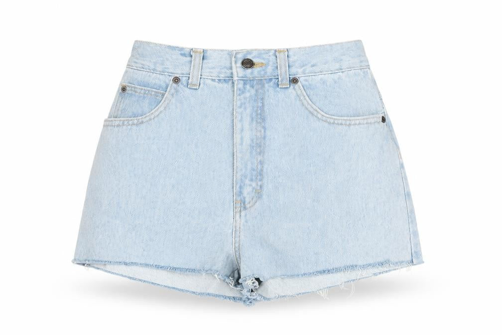 St Michael Womens Blue Cotton Cut-Off Shorts Size 12 Regular Zip