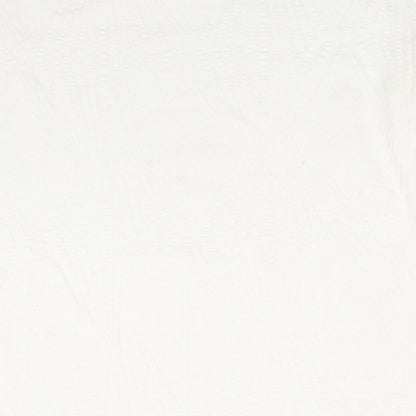Per Una Womens White Polyester Basic Blouse Size 12 Round Neck