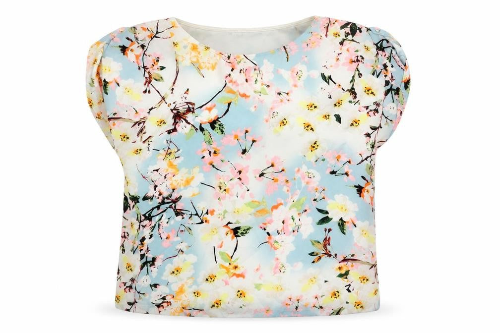 Warehouse Womens Multicoloured Polyester Basic Blouse Size 12 Round Neck - Floral Print