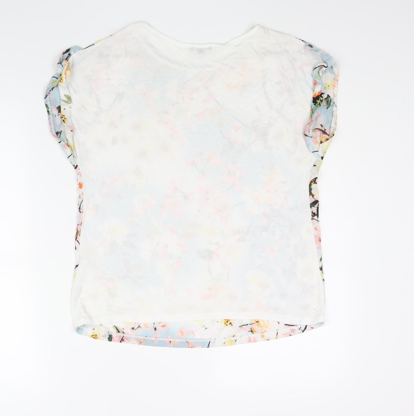 Warehouse Womens Multicoloured Polyester Basic Blouse Size 12 Round Neck - Floral Print