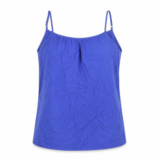 Marks and Spencer Womens Blue Viscose Basic Blouse Size 14 Scoop Neck