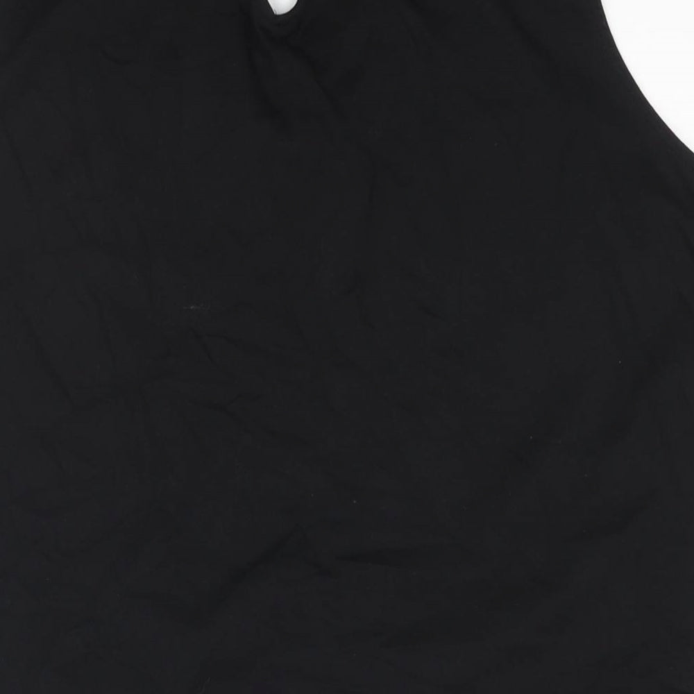 Dorothy Perkins Womens Black Polyamide Camisole Blouse Size 20 Round Neck - Beading Detail Lace Front