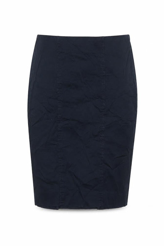 Sisley Womens Blue Cotton Straight & Pencil Skirt Size 10 Zip - Vented