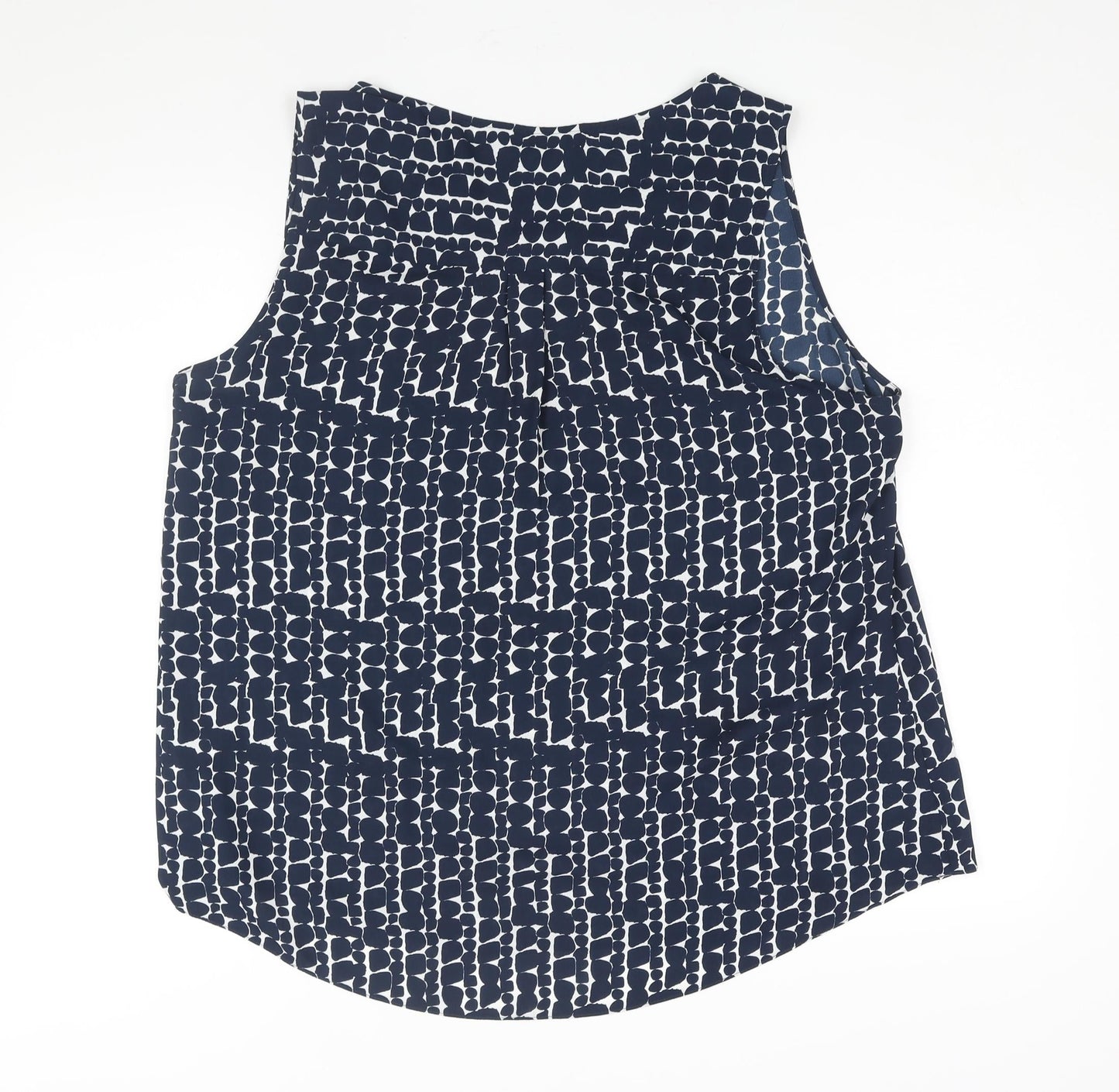 Principles Womens Blue Geometric Polyester Camisole Blouse Size 20 Round Neck