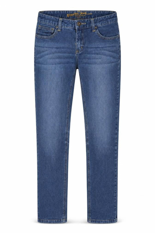 Essential Jeans Womens Blue Cotton Tapered Jeans Size 28 in L31 in Regular Zip