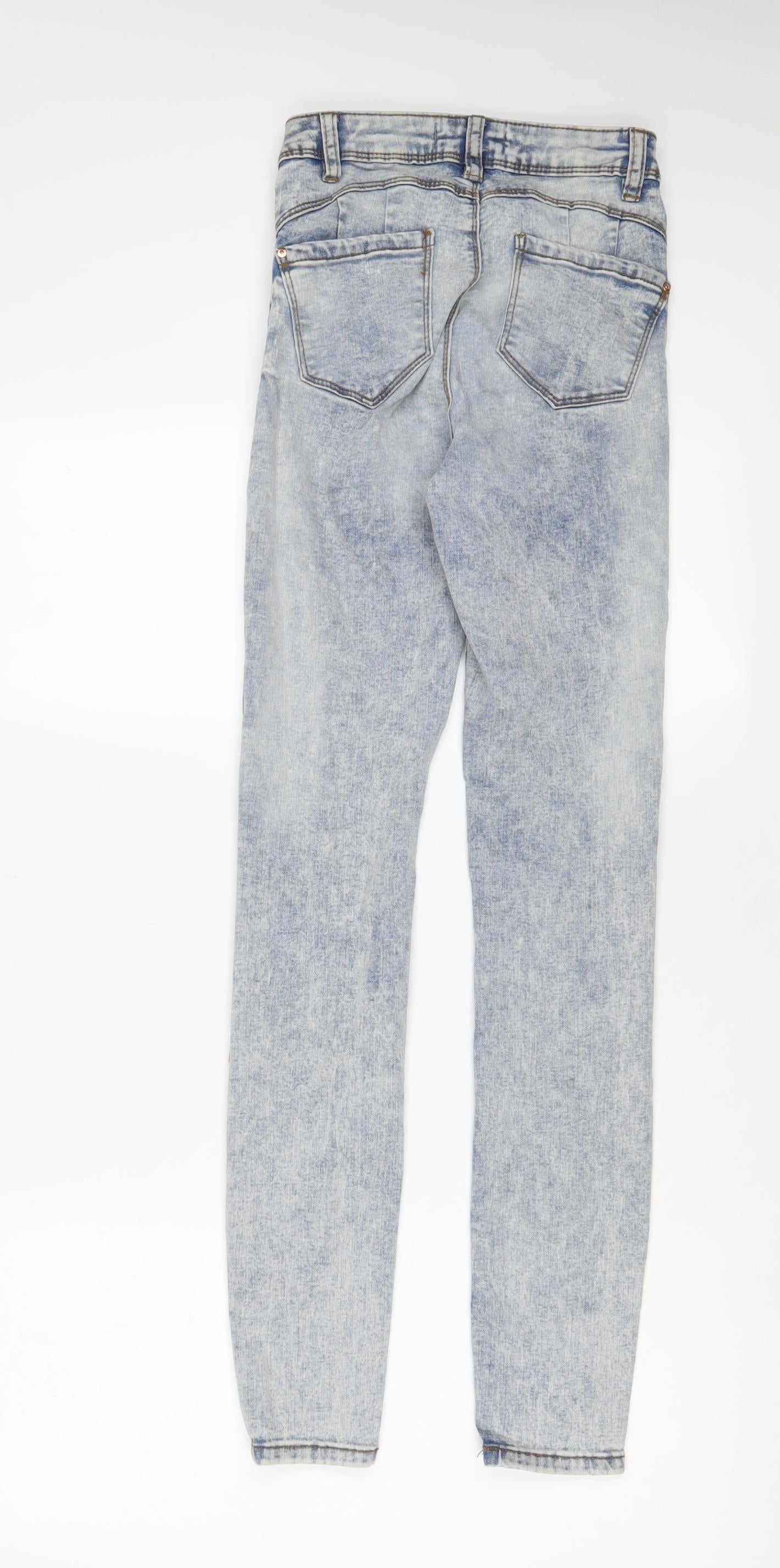 Denim & Co. Womens Blue Cotton Skinny Jeans Size 8 L30 in Regular Zip