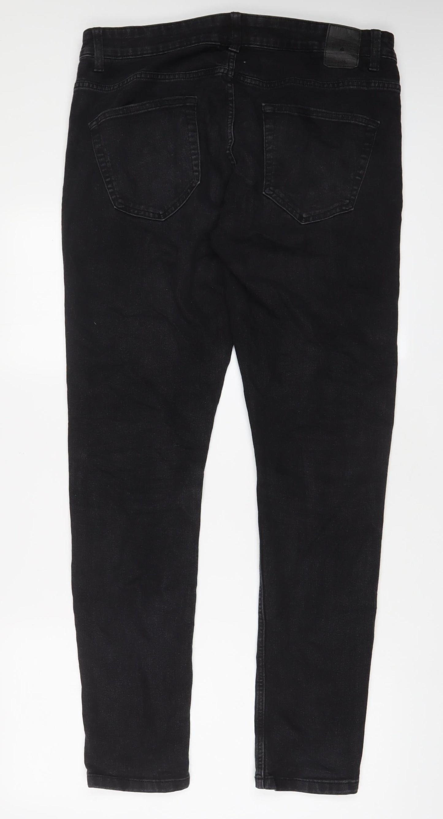 ONLY & SONS Mens Grey Cotton Skinny Jeans Size 34 in L34 in Regular Zip
