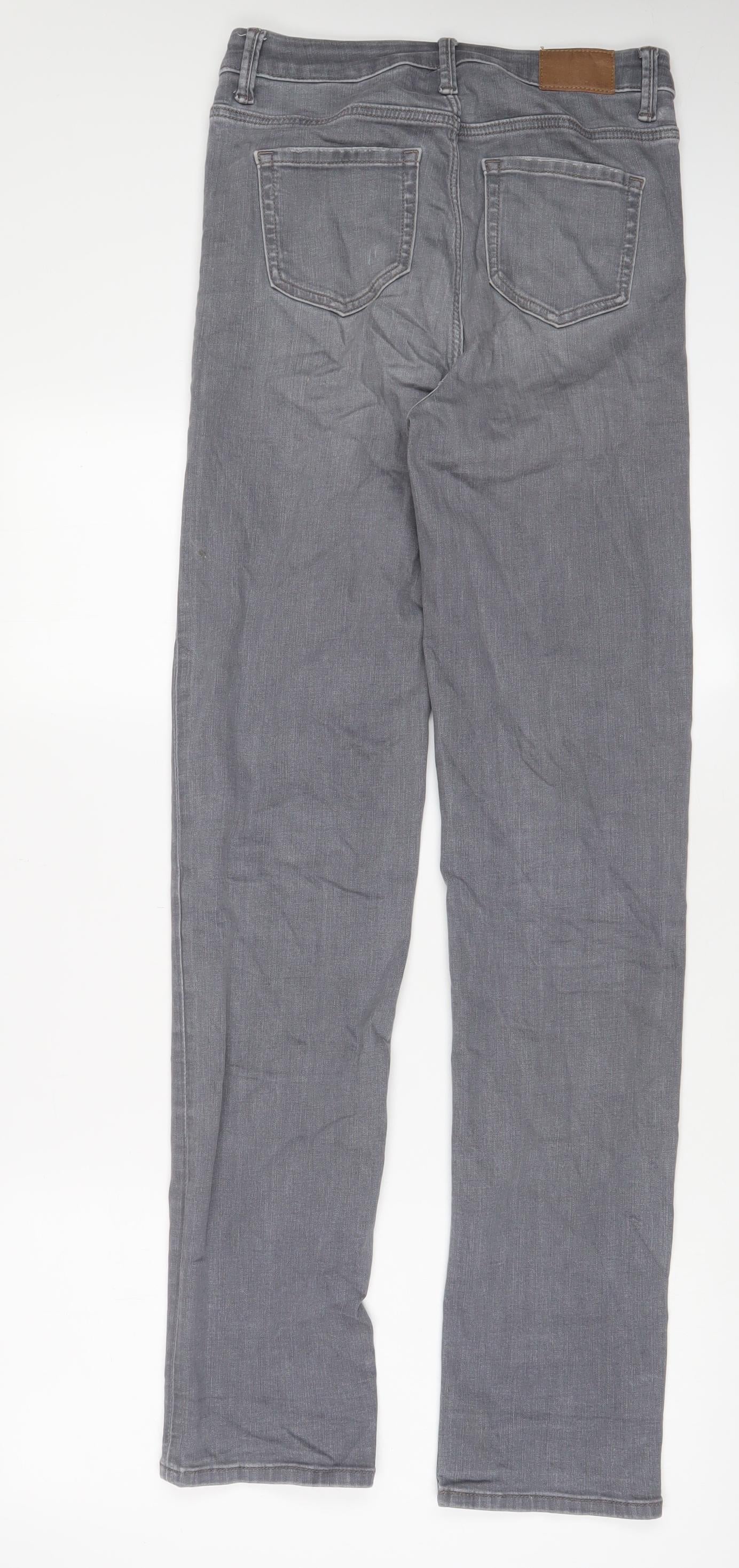 Marks and Spencer Womens Grey Cotton Skinny Jeans Size 8 L33 in Regular Zip