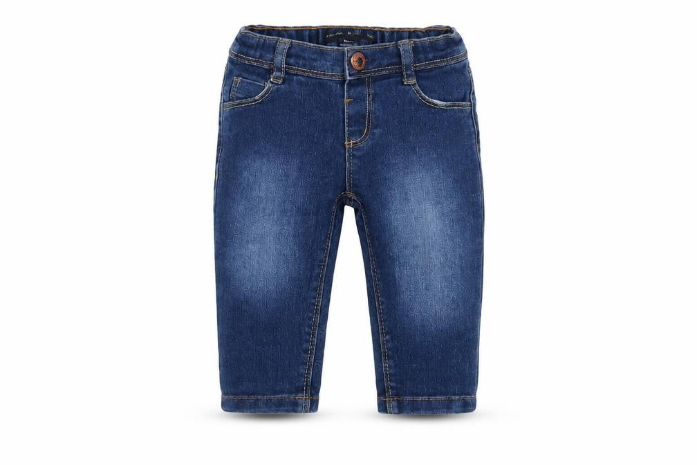 Denim & Co. Boys Blue Cotton Capri Jeans Size 6-9 Months Button