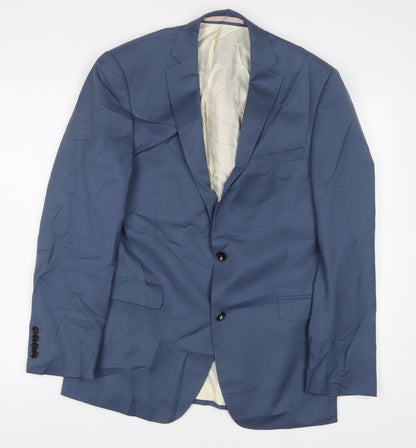 Additional front view of French Connection men’s blue wool jacket suit jacket, size 38, regular - inside pockets