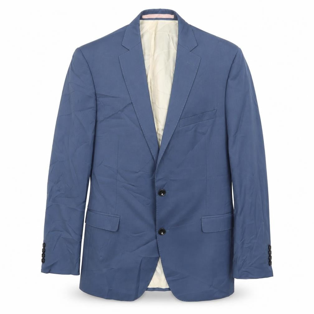 French Connection Mens Blue Wool Jacket Suit Jacket Size 38 Regular - Inside Pockets