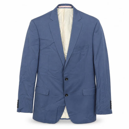 Front view of French Connection men’s blue wool jacket suit jacket, size 38, regular - inside pockets