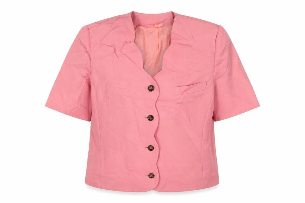 Classic Womens Pink Jacket Blazer Size 16 Button