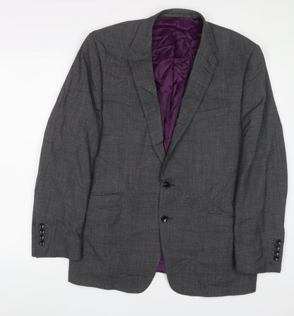 Additional front view of Autograph men’s grey wool jacket suit jacket, size 42, regular