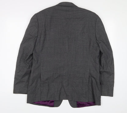 Back view of Autograph men’s grey wool jacket suit jacket, size 42, regular
