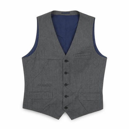 Fellini Mens Grey Polyester Jacket Suit Waistcoat Size 44 Regular