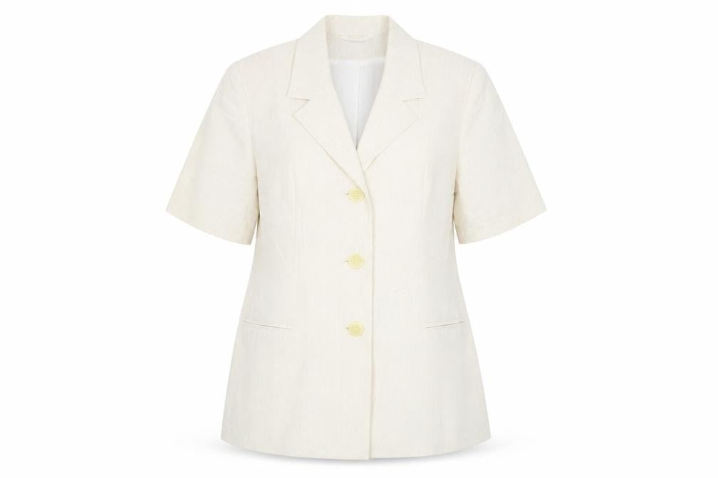 C&A Womens Beige Jacket Blazer Size 12 Button