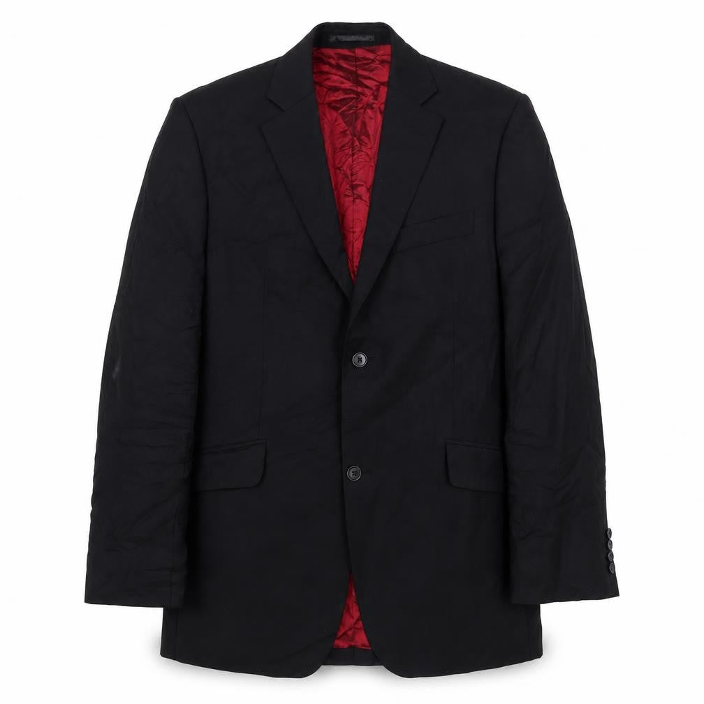Wallass Mens Black Wool Jacket Suit Jacket Size 40 Regular