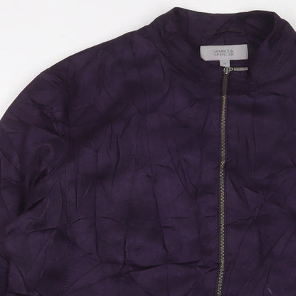 Marks & Spencer Womens Purple Jacket Size 18 Zip