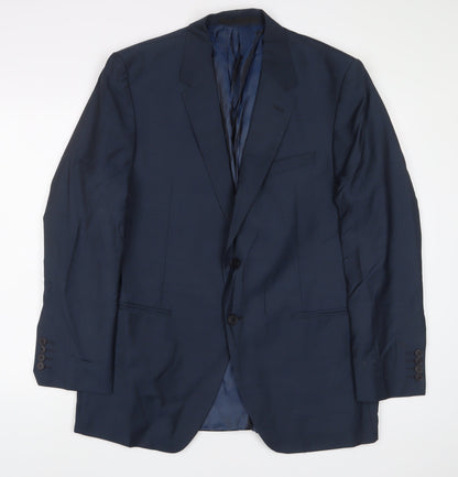 Additional front view of Autograph men’s blue wool jacket suit jacket, size 44, regular