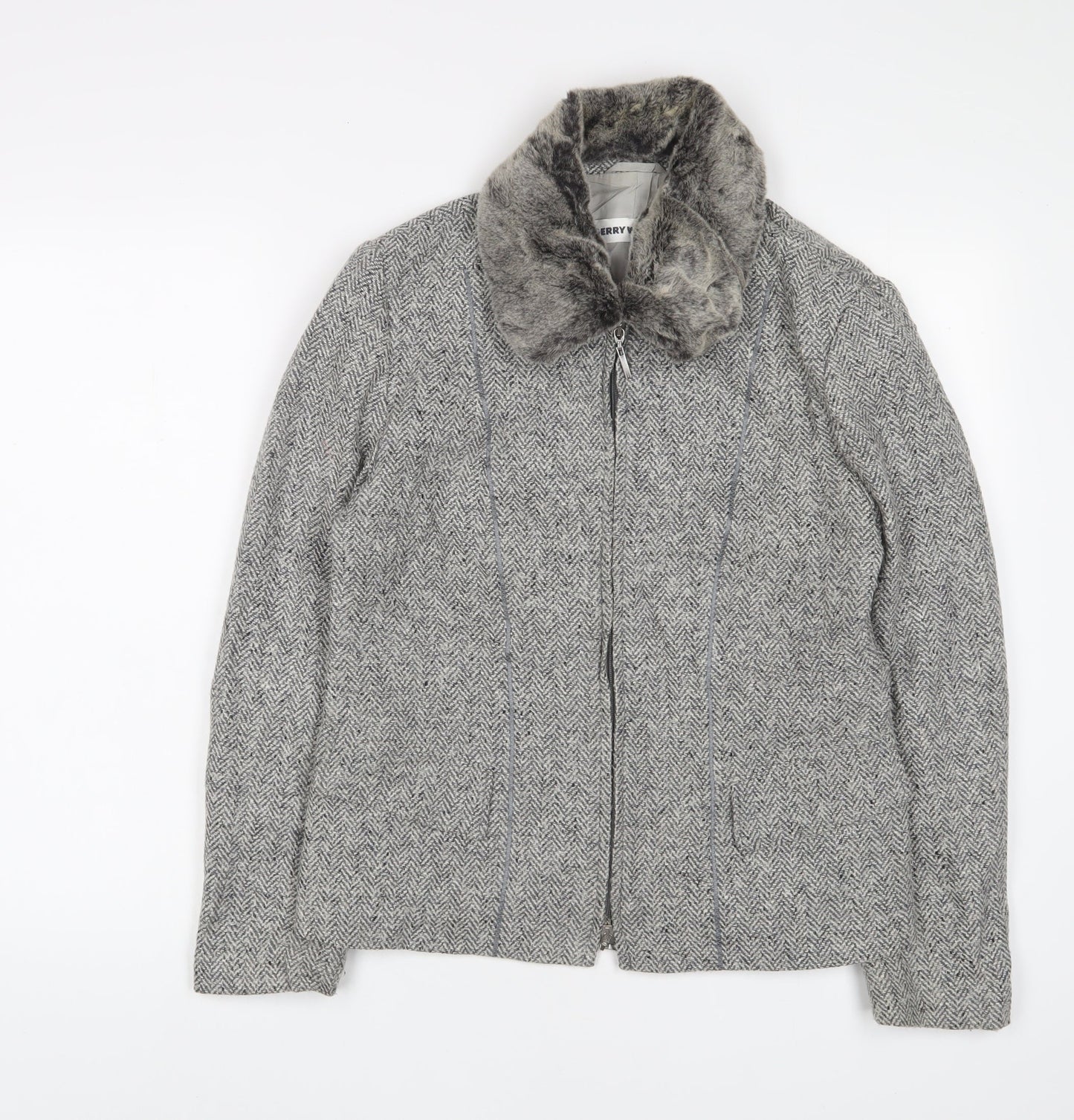 Gerry Weber Womens Grey Jacket Size 12 Zip