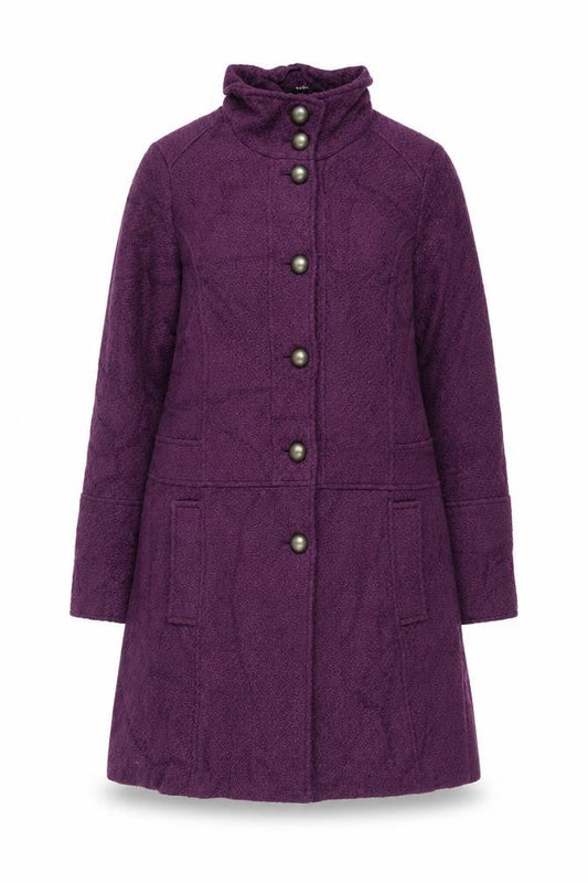 La Redoute Womens Purple Overcoat Coat Size 12 Button