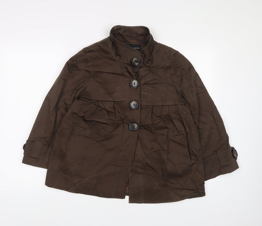 Dorothy Perkins Womens Brown Jacket Size 14 Button