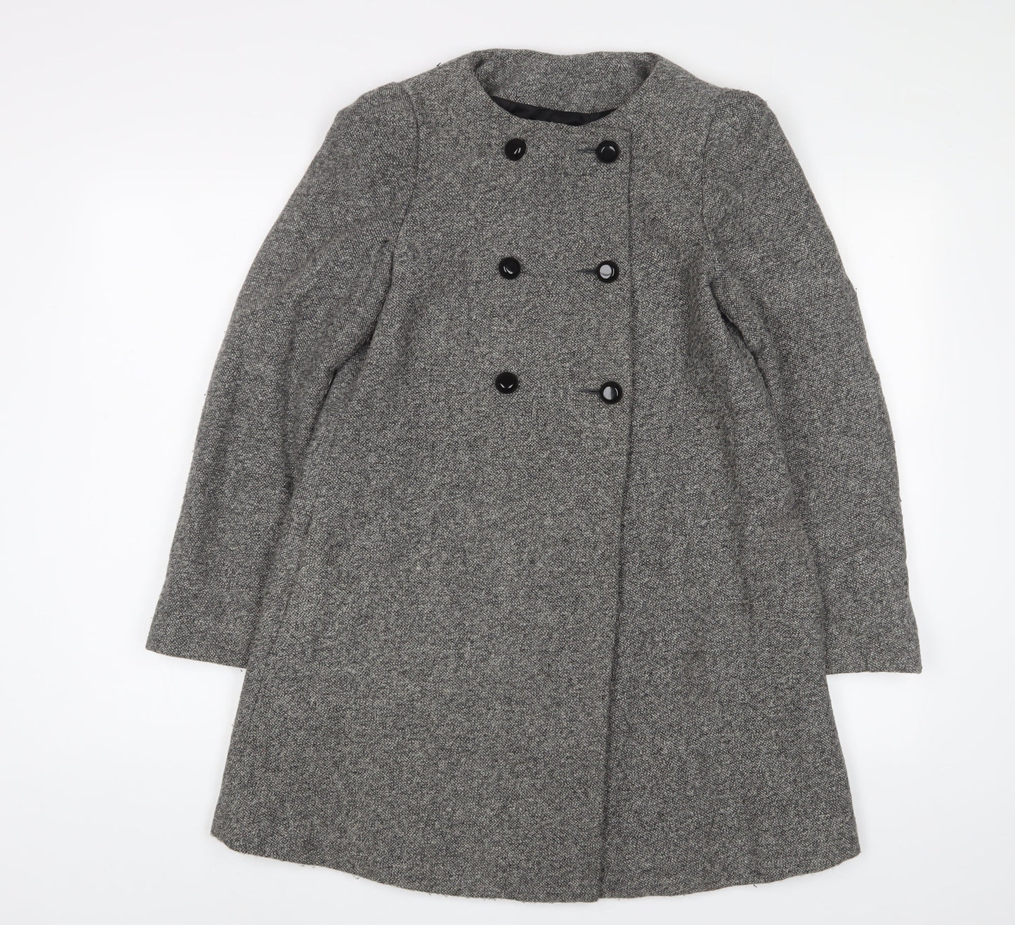 Zara Womens Grey Jacket Coat Size S Button