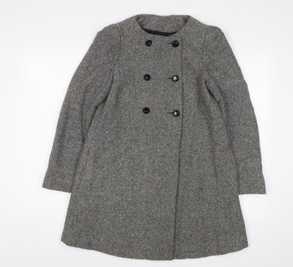 Zara Womens Grey Jacket Coat Size S Button