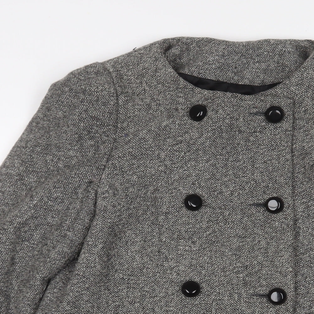 Zara Womens Grey Jacket Coat Size S Button