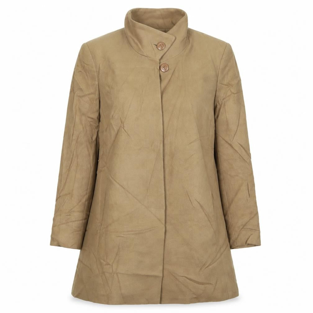 Lady Line Womens Beige Overcoat Coat Size 12 Button - Pockets
