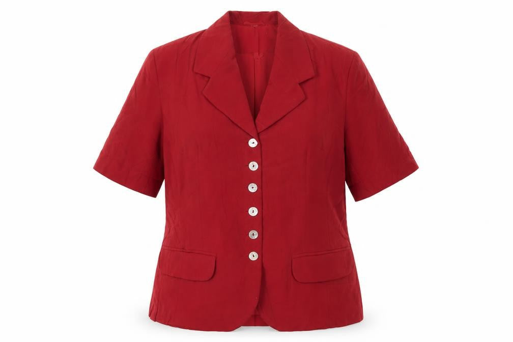 Etam Womens Red Jacket Blazer Size 12 Button
