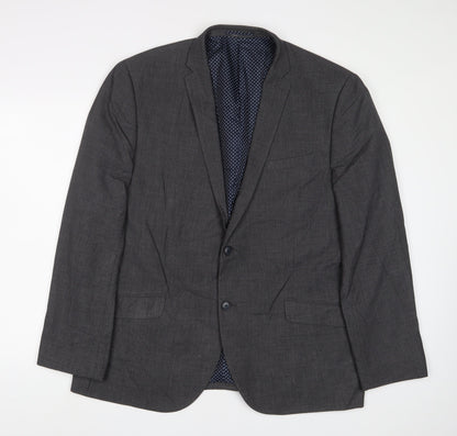 Next Mens Grey Polyester Jacket Suit Jacket Size 46 Regular