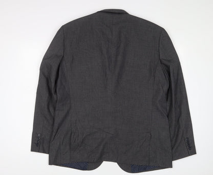 Next Mens Grey Polyester Jacket Suit Jacket Size 46 Regular
