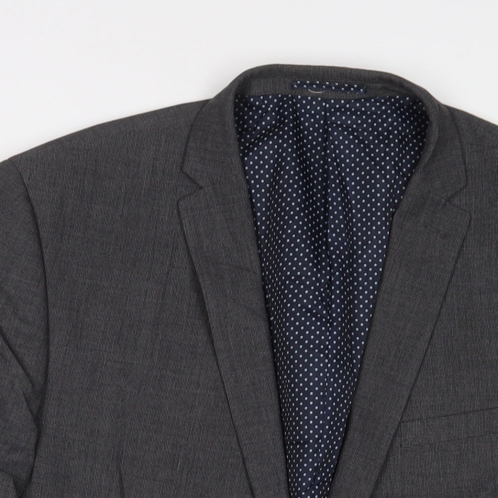 NEXT Mens Grey Polyester Jacket Suit Jacket Size 46 Regular