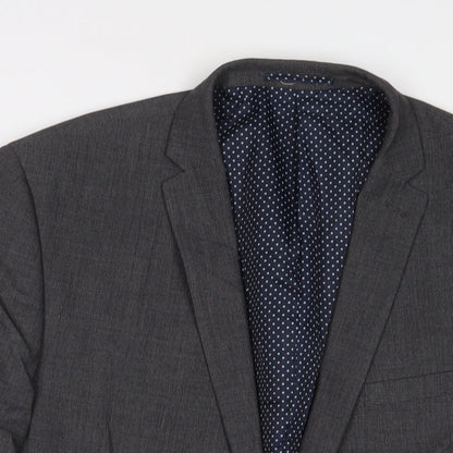 Next Mens Grey Polyester Jacket Suit Jacket Size 46 Regular