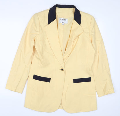Kasper Womens Yellow Jacket Blazer Size 8 Button