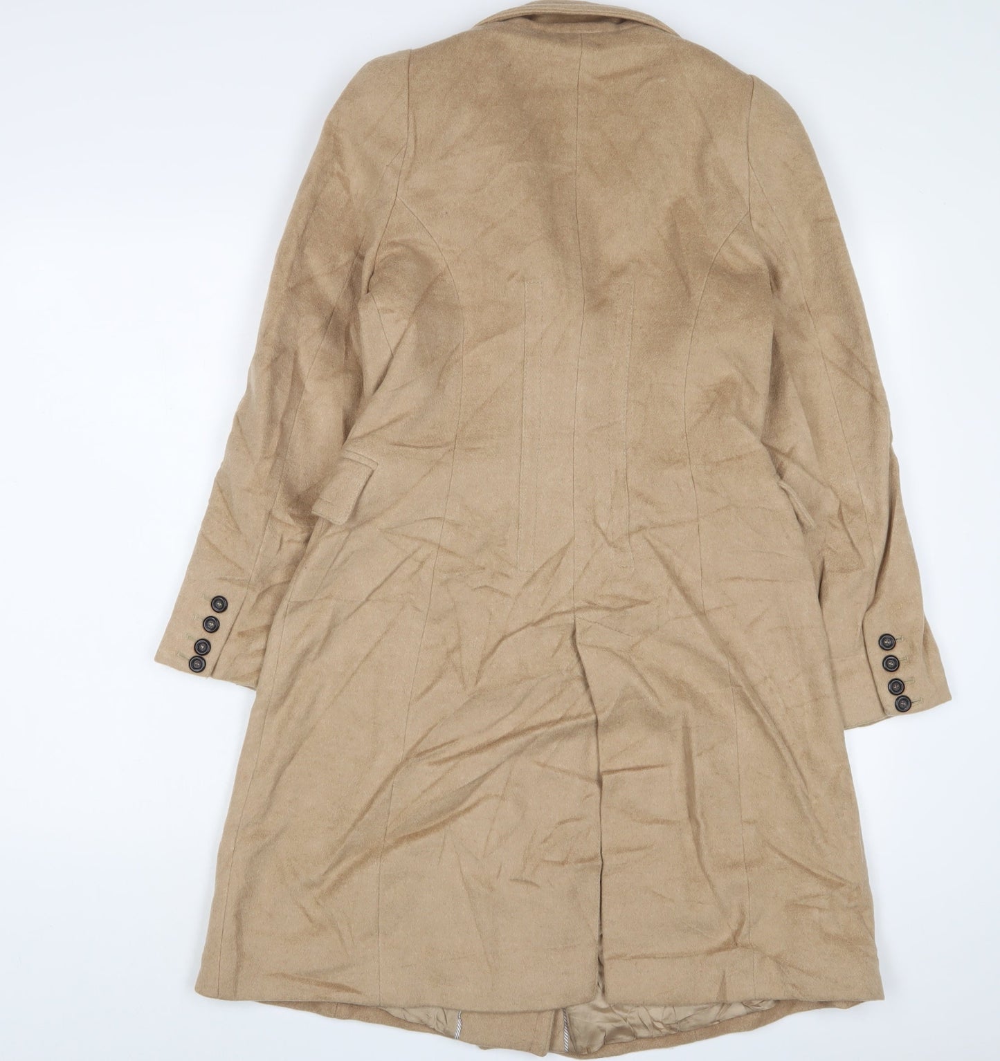 Zara Womens Brown Overcoat Coat Size M Button - Pockets