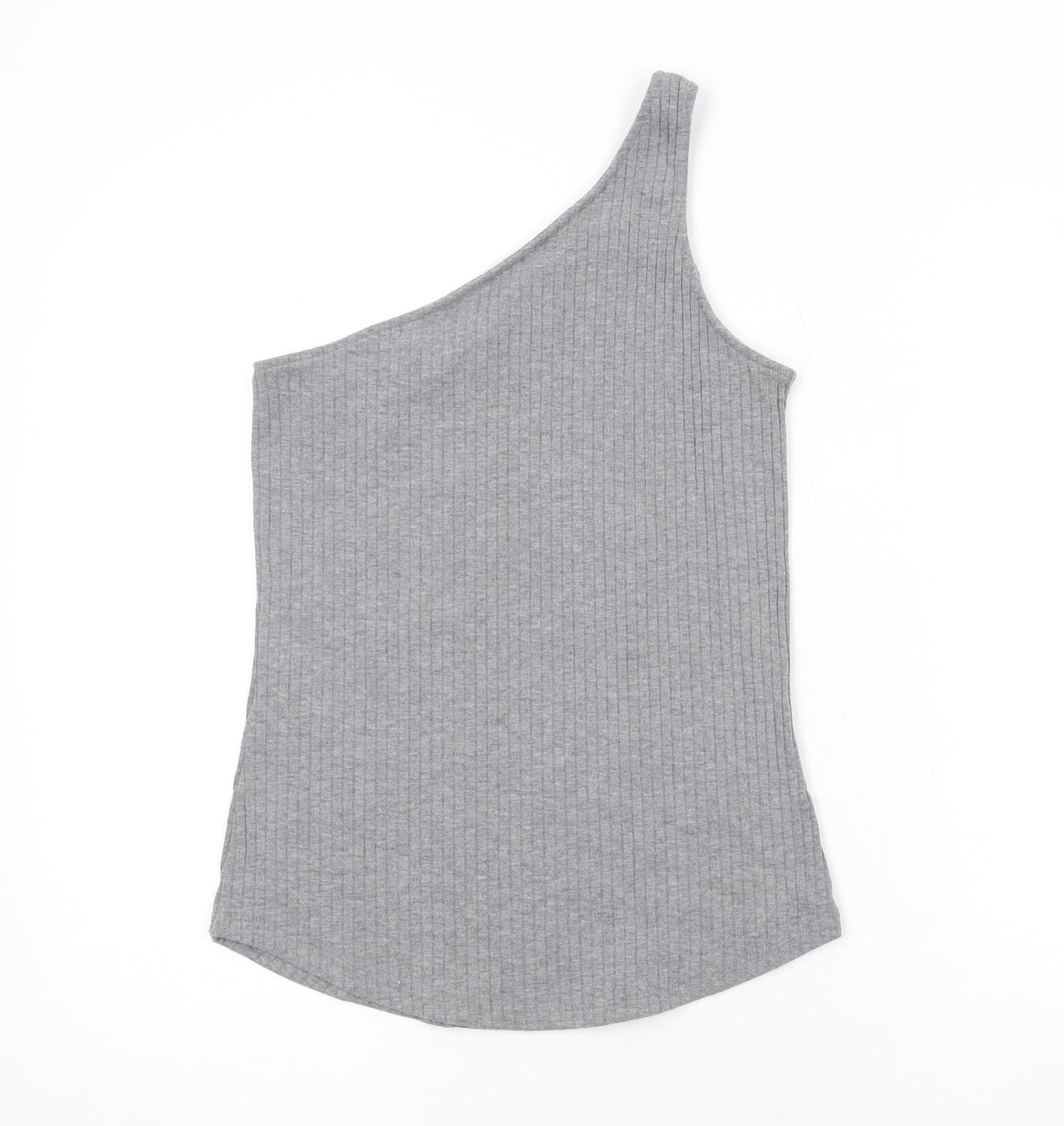 H&M Womens Grey Polyester Basic Tank Size S One Shoulder