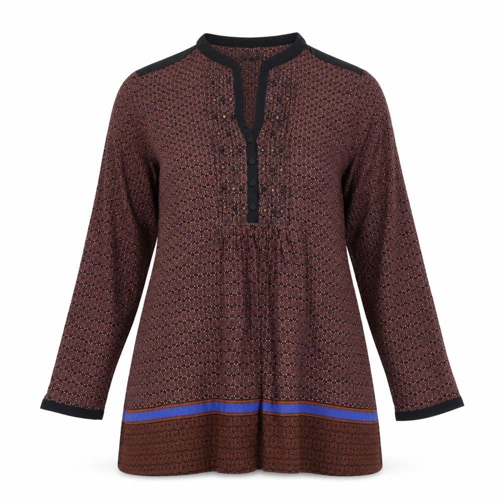 Per Una Womens Orange Geometric Viscose Basic Blouse Size 16 V-Neck