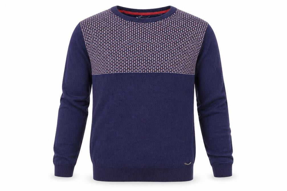 Threadbare Mens Blue Round Neck Cotton Pullover Jumper Size L Long Sleeve
