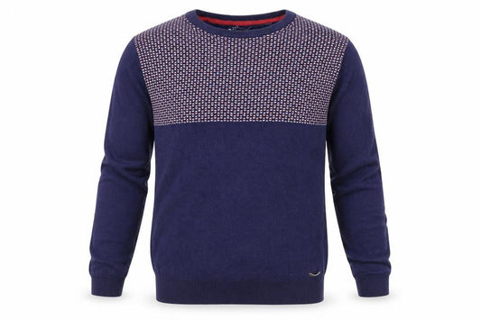 Threadbare Mens Blue Round Neck Cotton Pullover Jumper Size L Long Sleeve