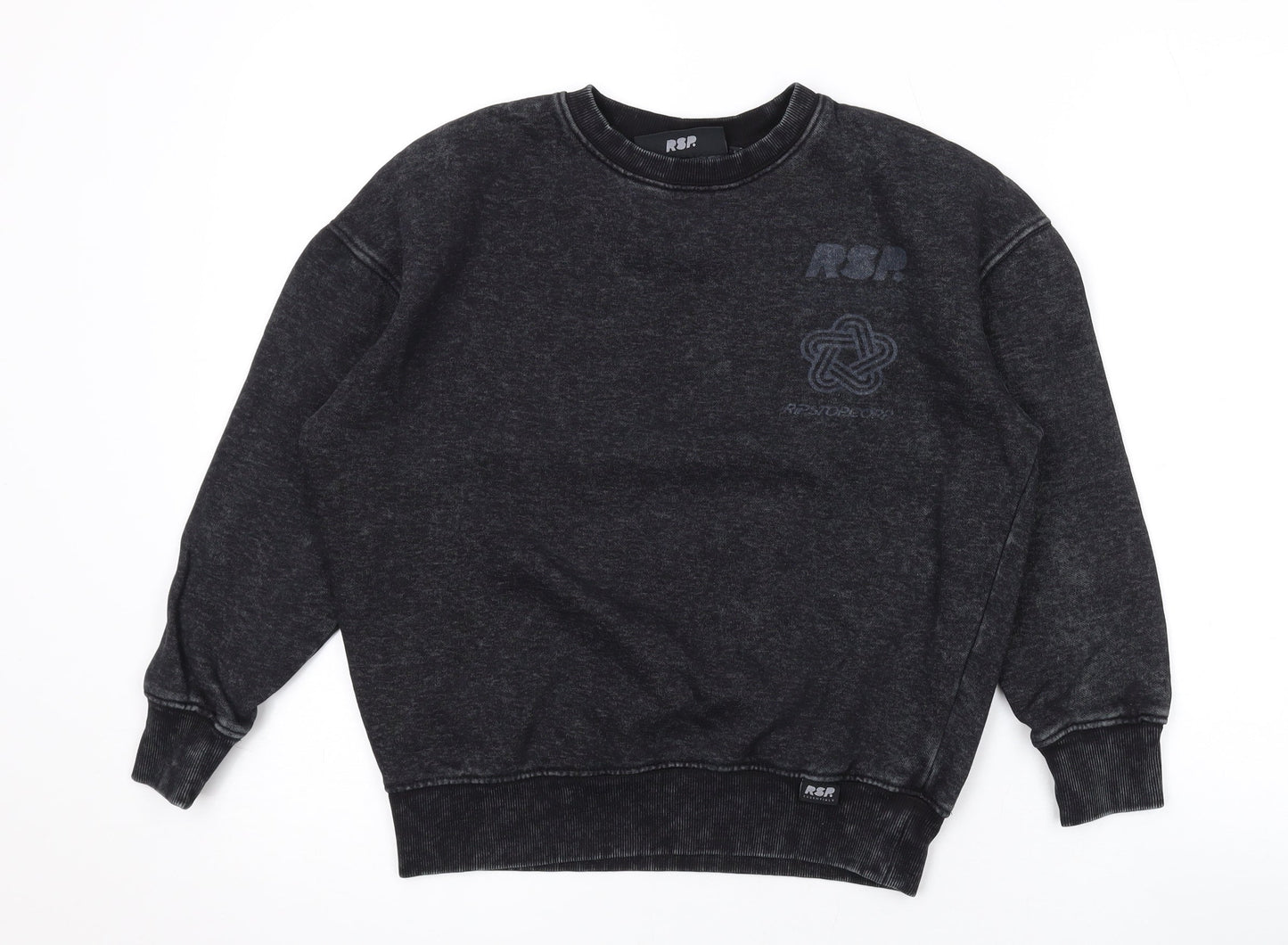 Ripstop Womens Grey Cotton Pullover Sweatshirt Size S Pullover