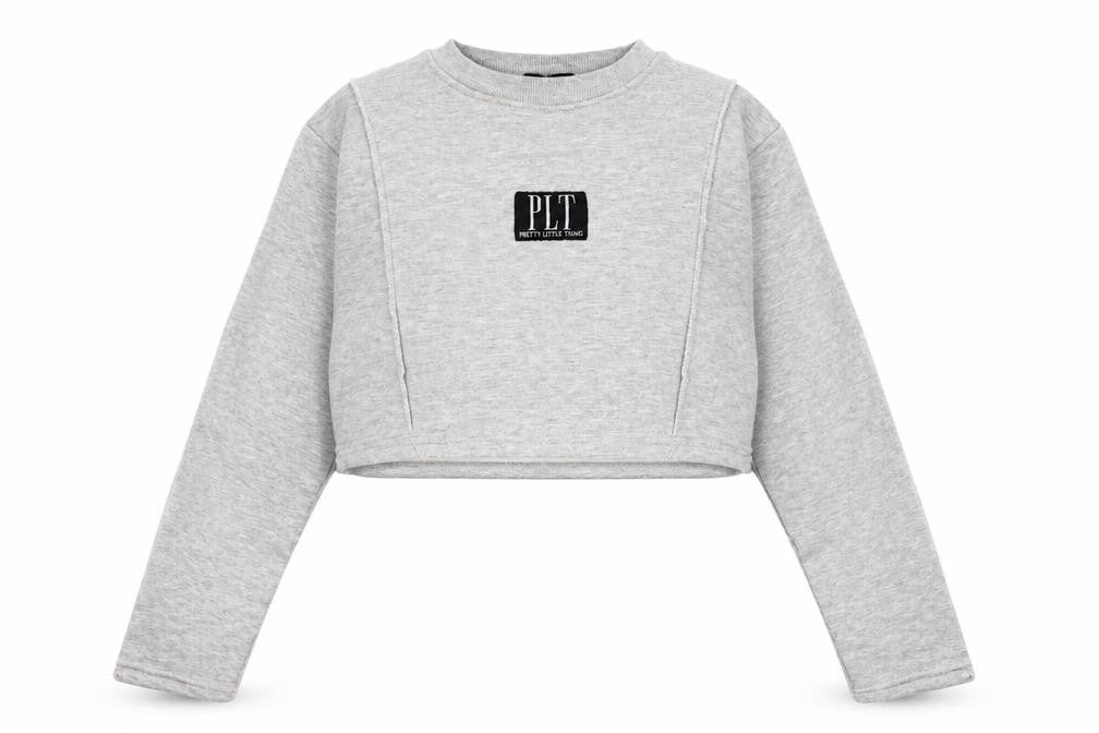 PRETTYLITTLETHING Womens Grey Polyester Pullover Sweatshirt Size XL Pullover