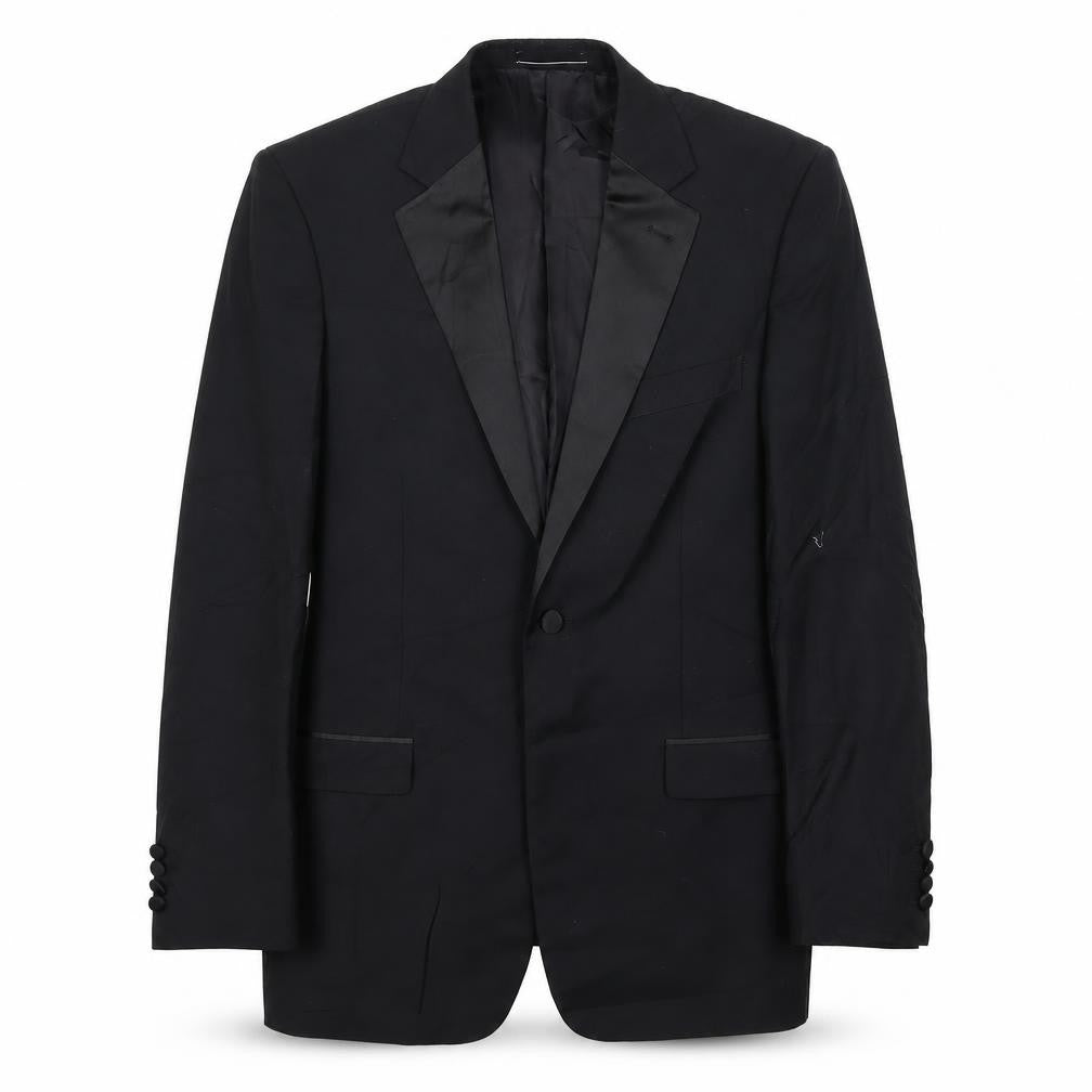 1860 Menswear Mens Black Polyester Jacket Suit Jacket Size 38 Regular