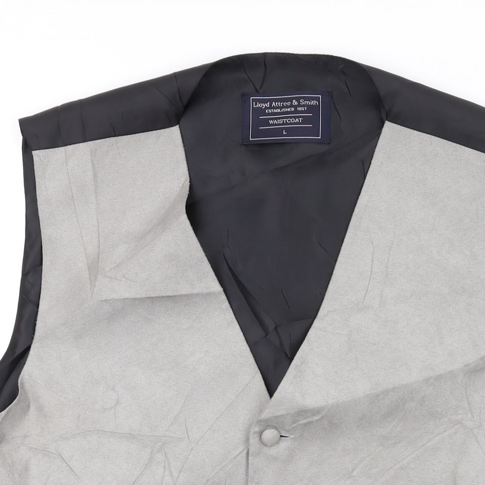 Lloyd Attree & Smith Mens Grey Polyester Jacket Suit Waistcoat Size L Regular
